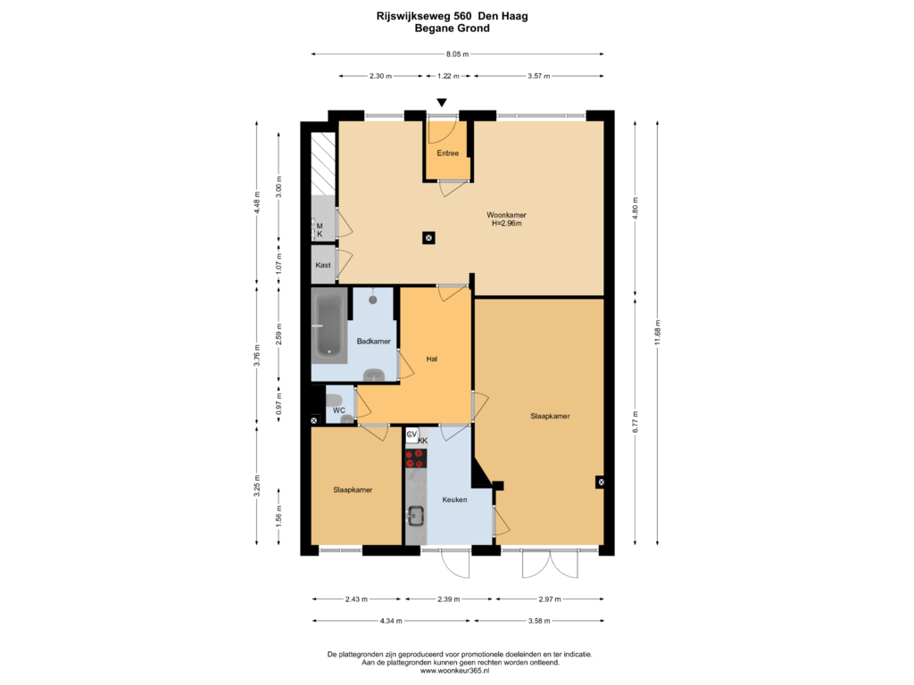 View floorplan of Begane Grond of Rijswijkseweg 560