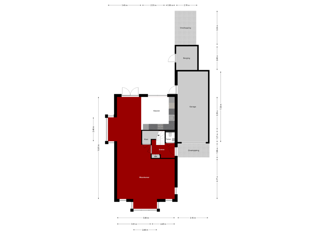 Bekijk plattegrond van Begane Grond van Vogelven 12