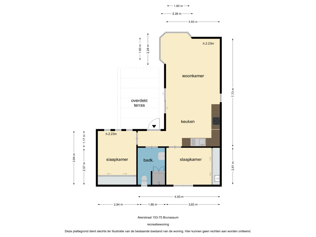 View floorplan of vakantiewoning of Akerstraat 153-75