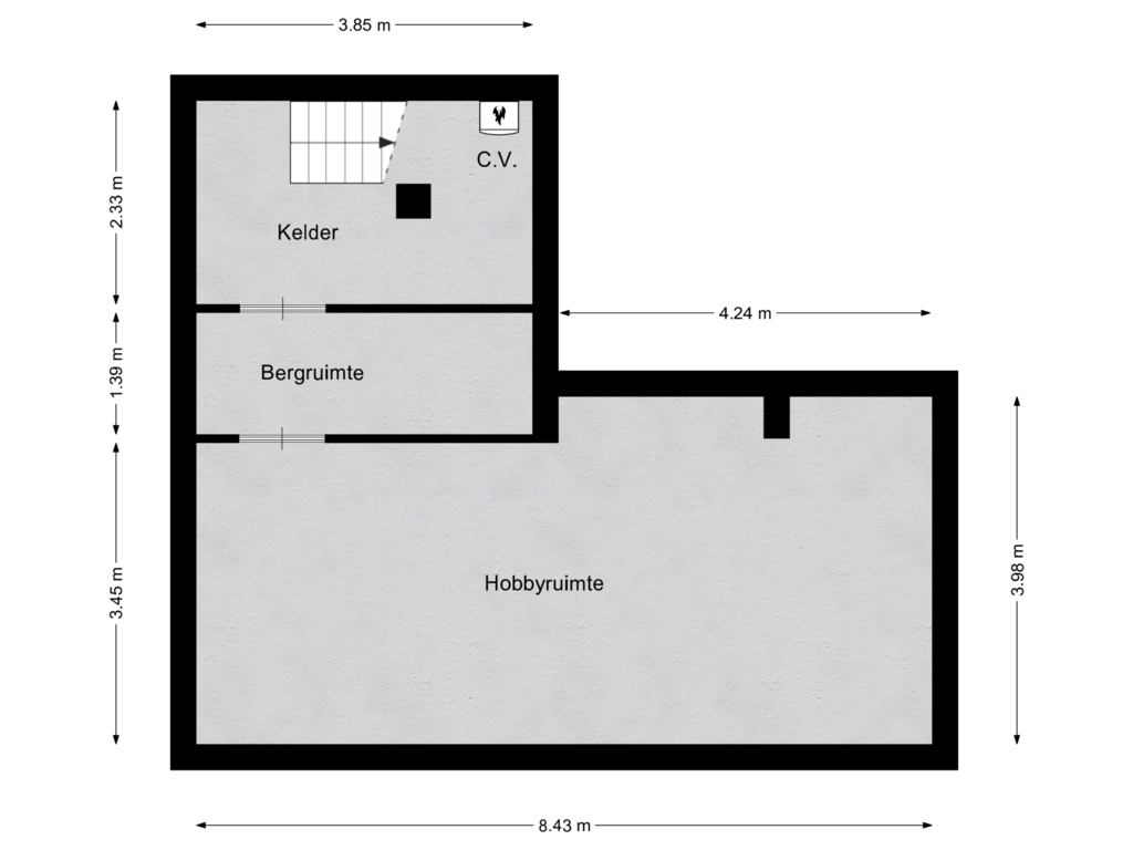 Bekijk plattegrond van Souterrain van Scharberg 12