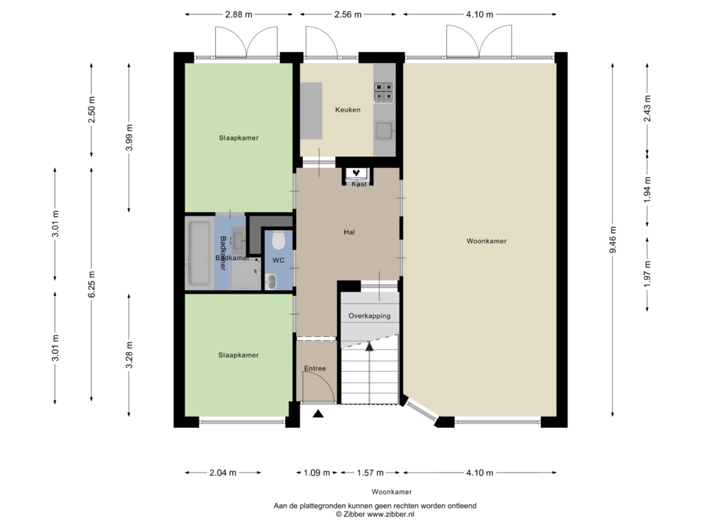 Bekijk plattegrond van Appartement van Tweede Willemstraat 50