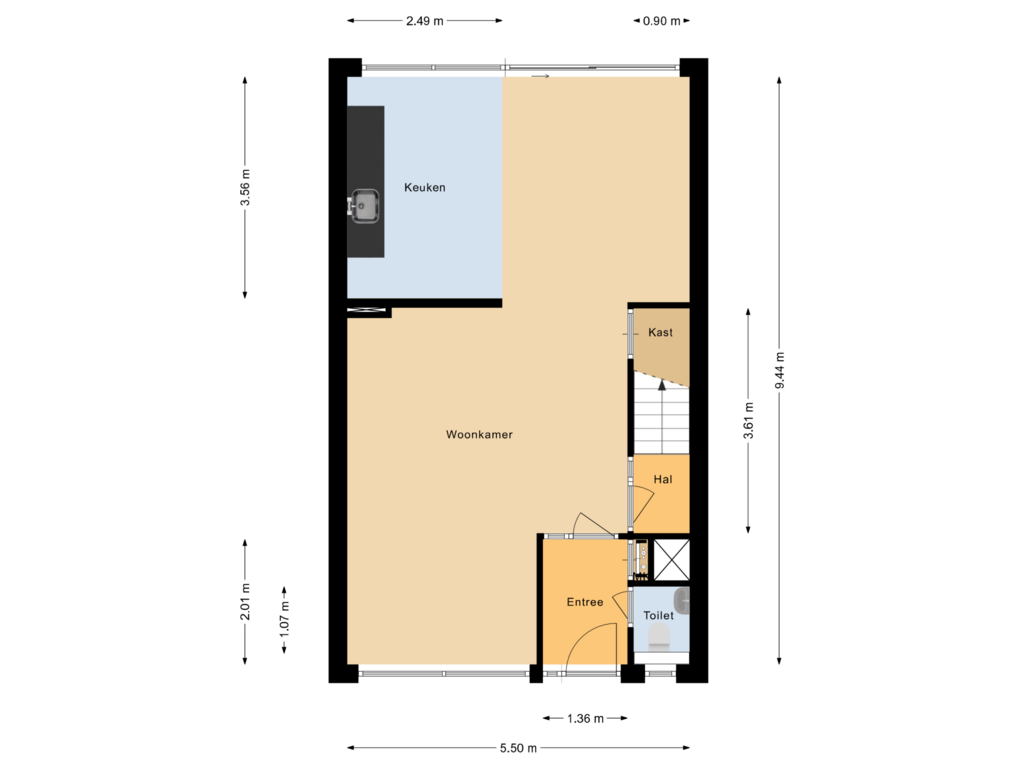 Bekijk plattegrond van Begane grond van Drapeniersdonk 137