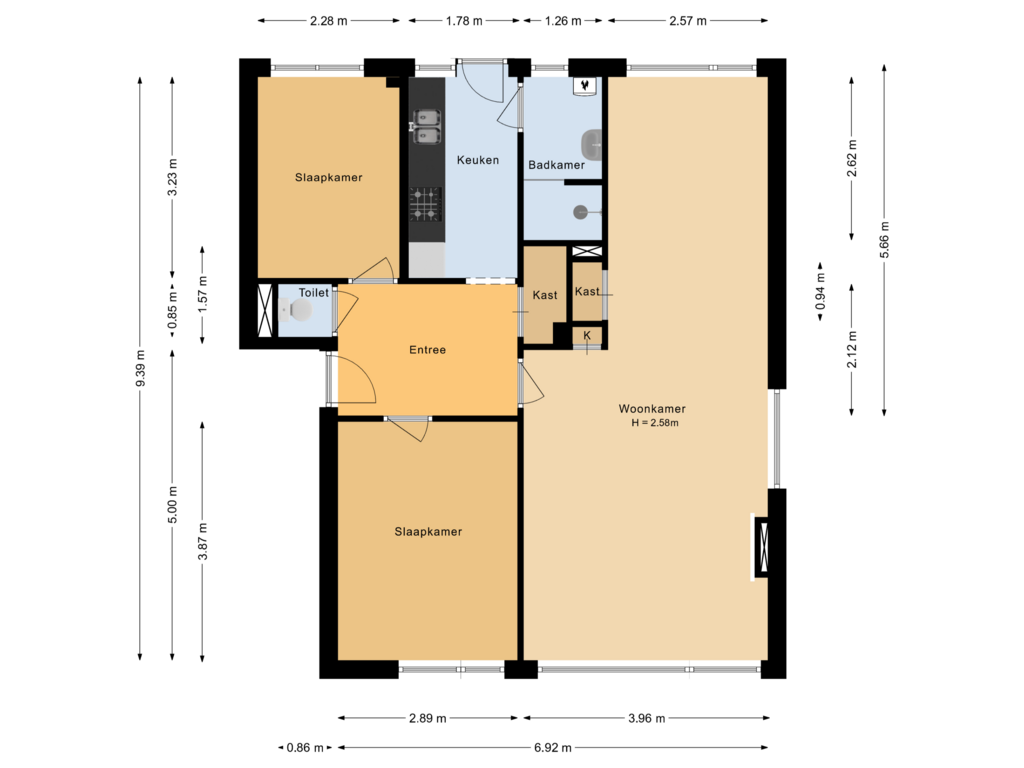 Bekijk plattegrond van Begane grond van Jan Buschstraat 61