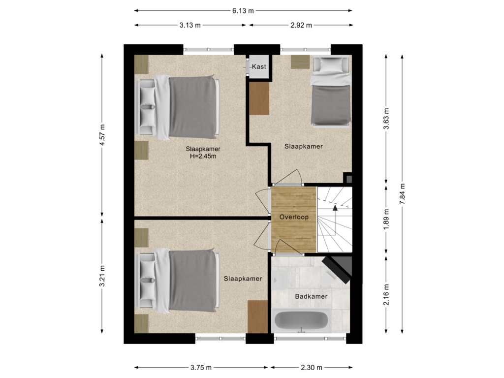 Bekijk plattegrond van Eerste verdieping van Oderstraat 18