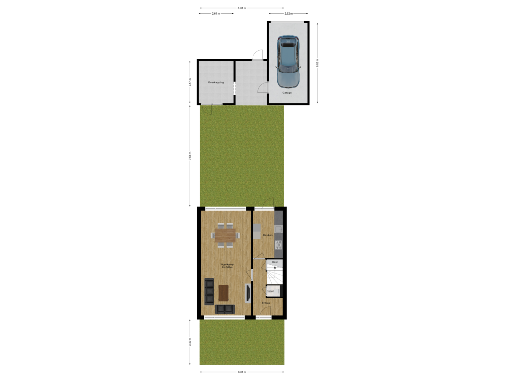 Bekijk plattegrond van Begane grond Met Tuin van Oderstraat 18