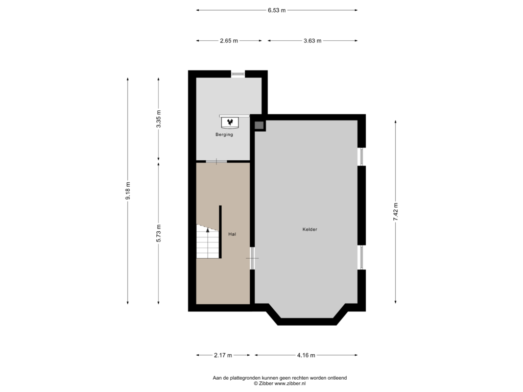 Bekijk plattegrond van Souterrain van Brinkgreverweg 4