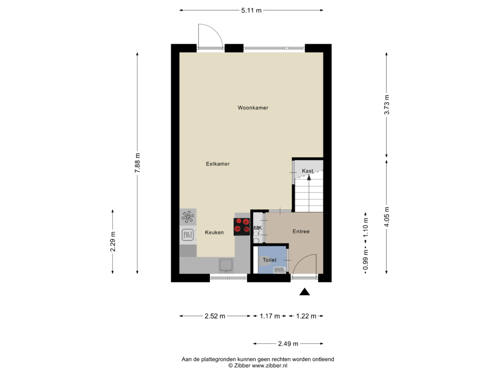 Bekijk plattegrond van Begane grond van Witsandstraat 25