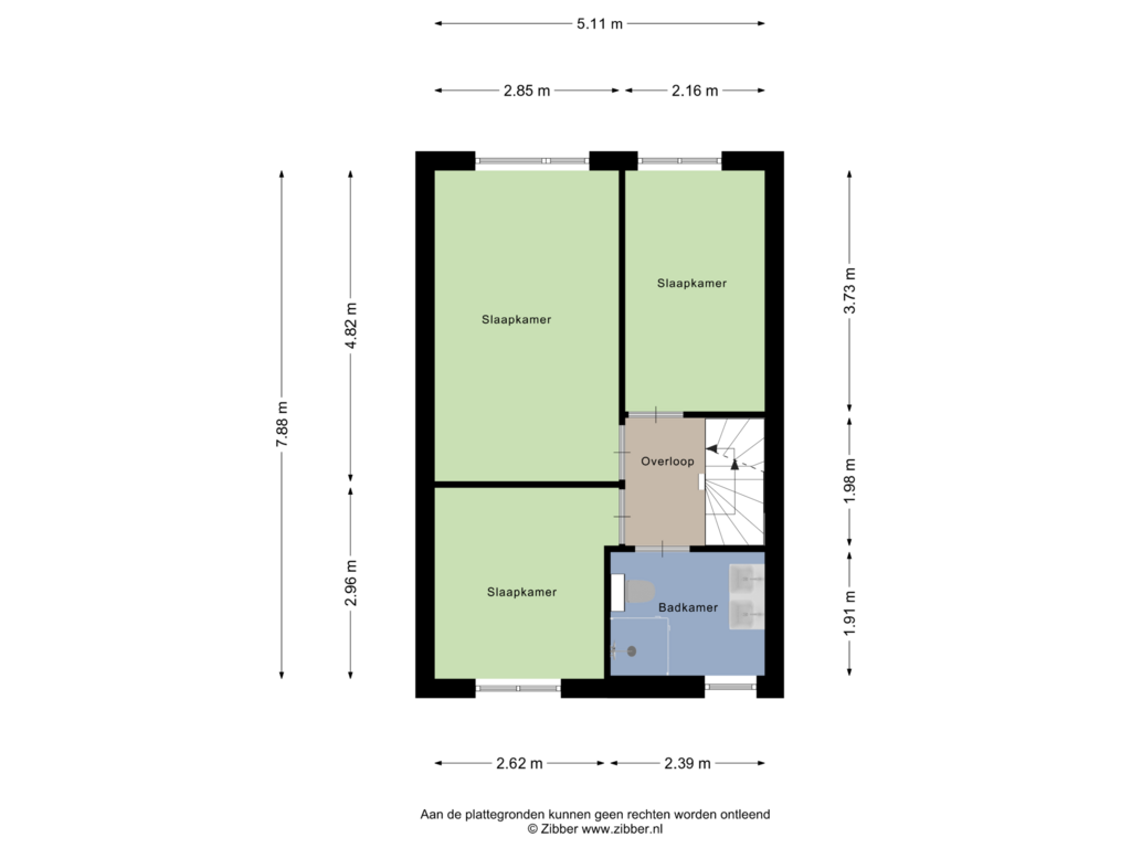 Bekijk plattegrond van Eerste verdieping van Witsandstraat 25