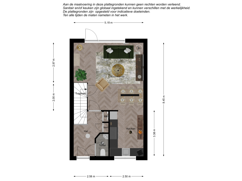 Bekijk plattegrond van Beganegrond 3D van Bloemenweg 15