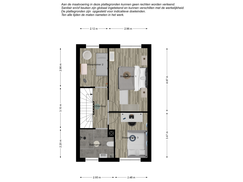 Bekijk plattegrond van 1e verdieping 3D van Bloemenweg 15