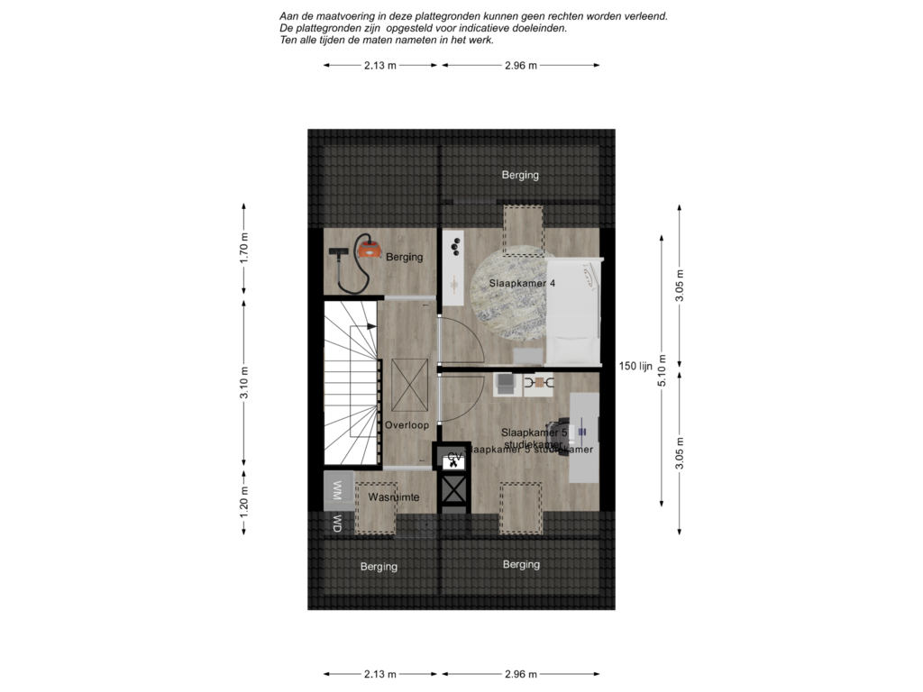 Bekijk plattegrond van 2e verdieping 3D van Bloemenweg 15