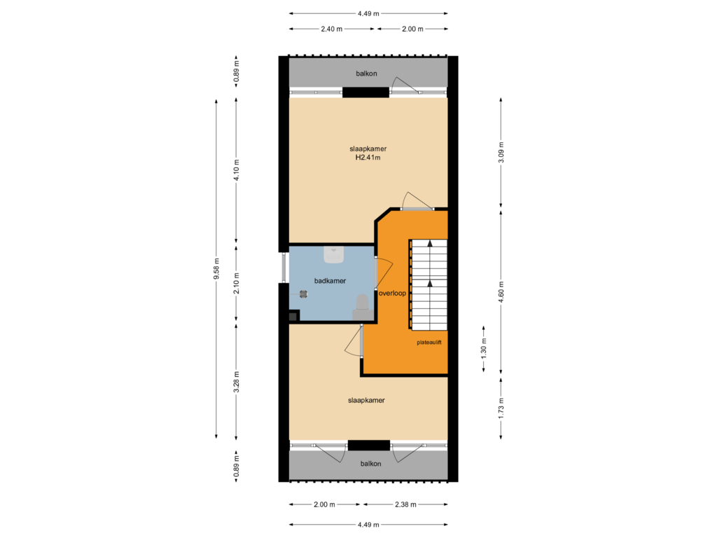 Bekijk plattegrond van Eerste verdieping van Bastinglaan 132