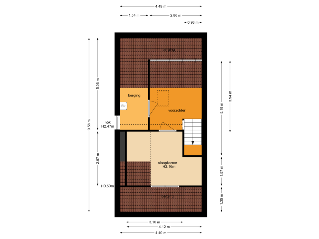 Bekijk plattegrond van Zolder van Bastinglaan 132