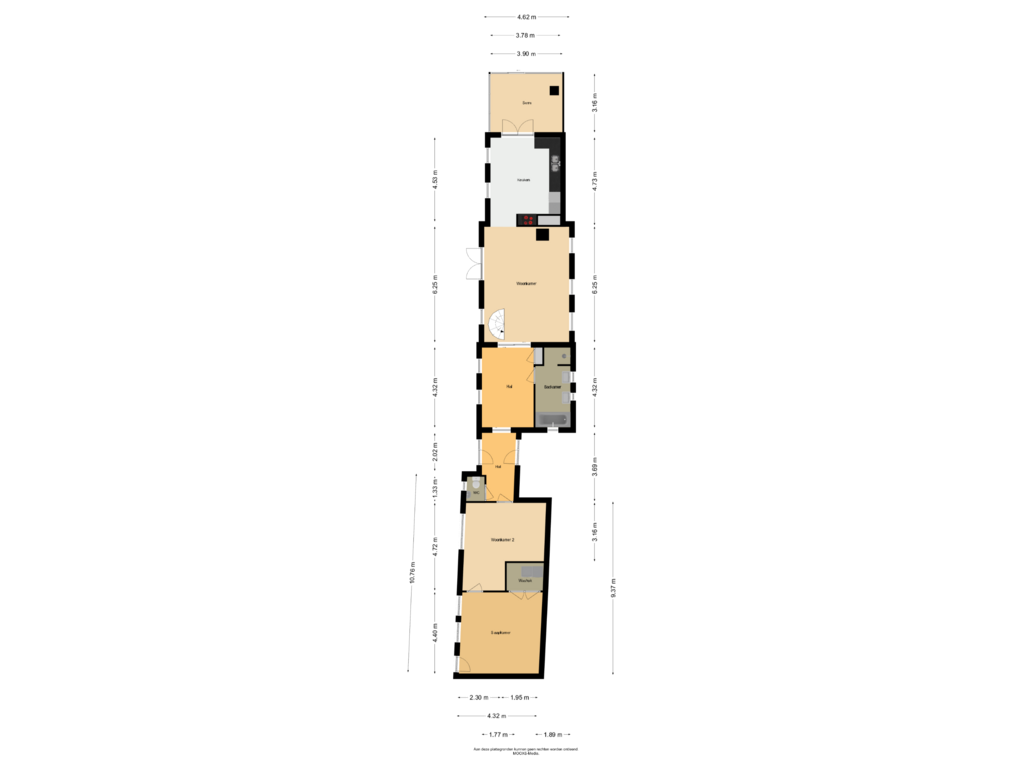 View floorplan of Begane Grond of Oudendijk 3