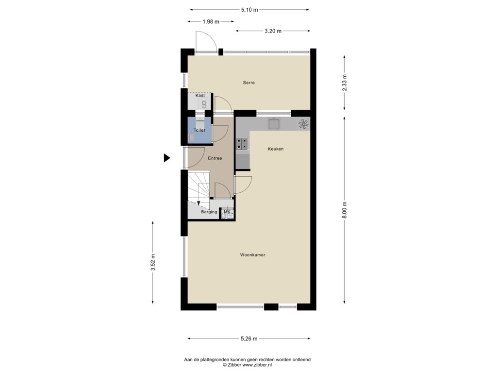 View floorplan of Begane Grond of Dijkschrijversland 10