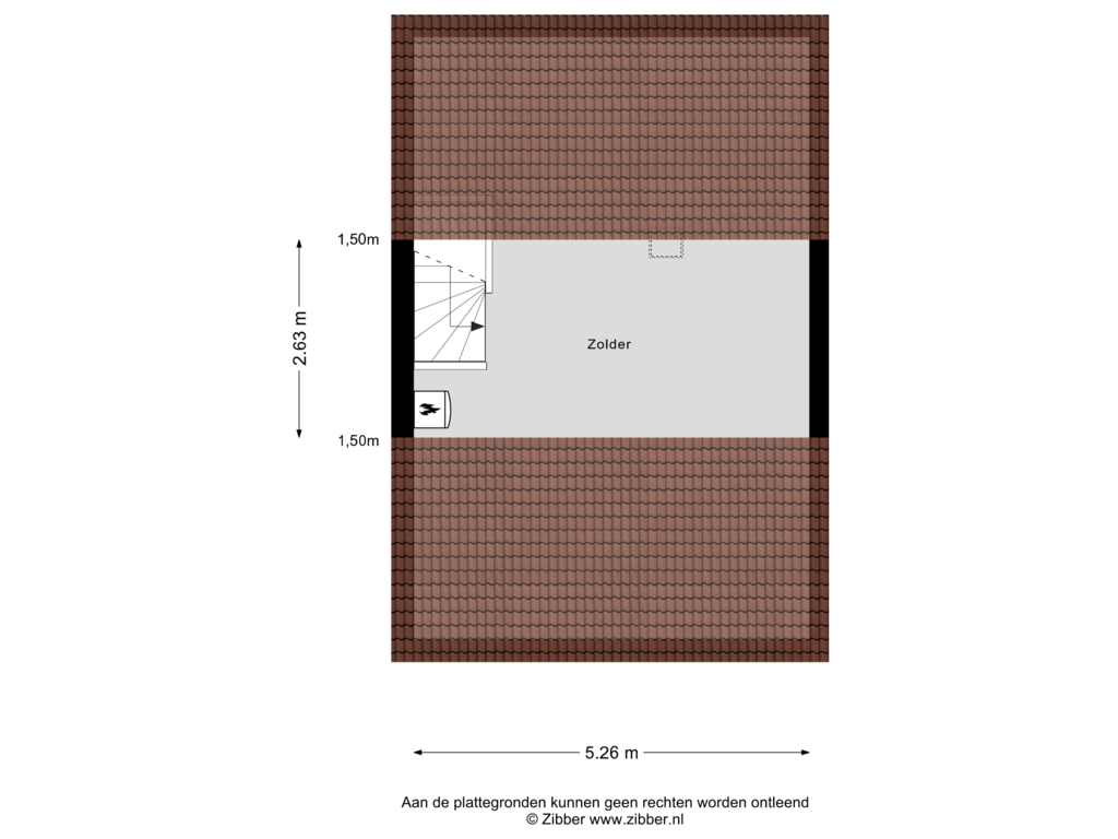 View floorplan of Zolder of Dijkschrijversland 10