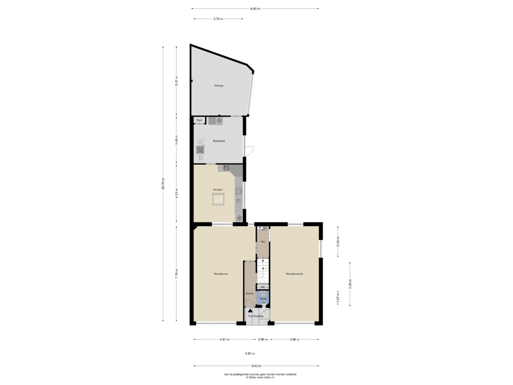 Bekijk plattegrond van Begane Grond van Bergerweg 6-A