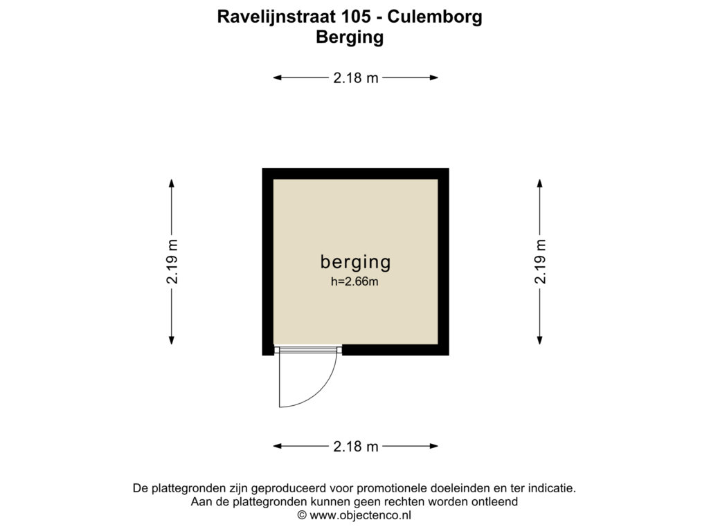 View floorplan of Berging of Ravelijnstraat 105