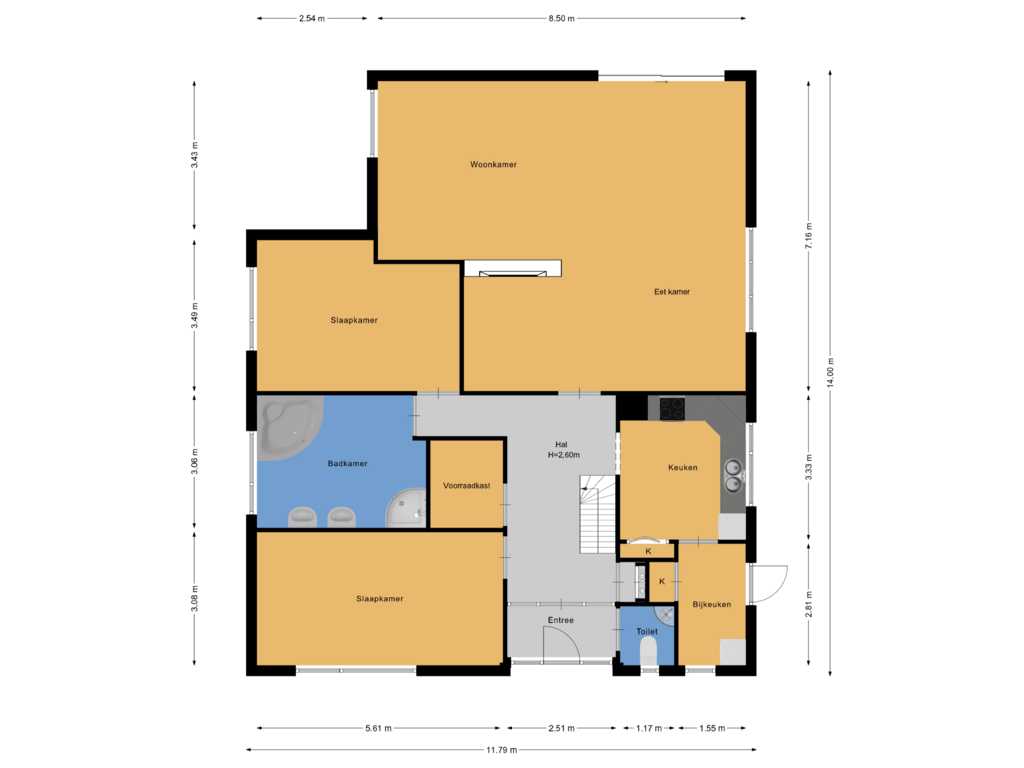 Bekijk plattegrond van Begane grond van Dr. Welfferweg 86-A