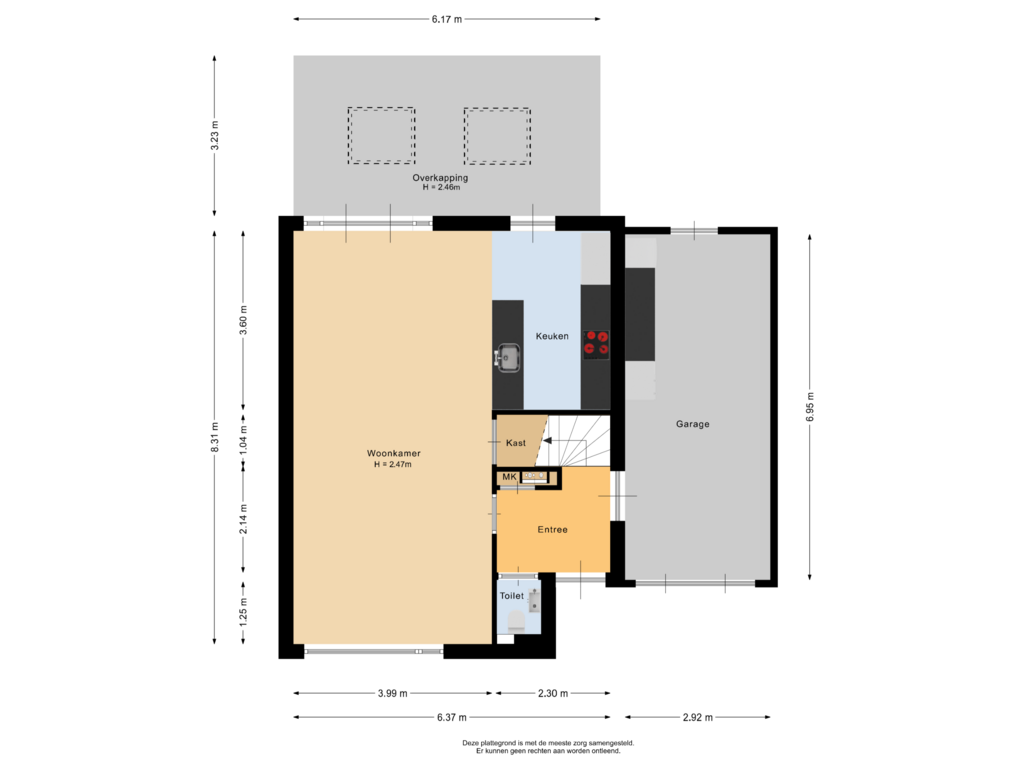 Bekijk plattegrond van Begane grond van Bosven 117