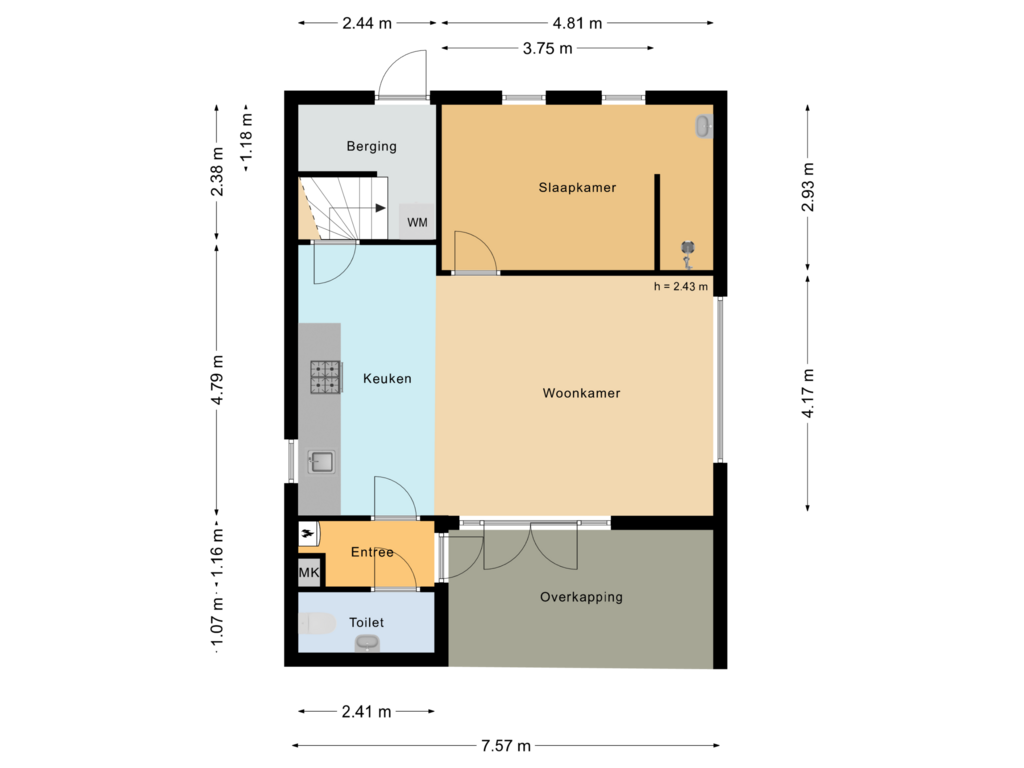 Bekijk plattegrond van Begane grond van De Keizerskroon 80