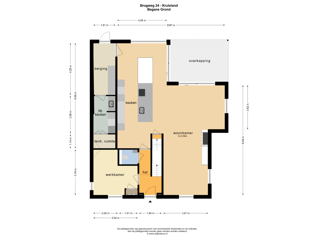 Bekijk plattegrond van BEGANE GROND van Brugweg 24