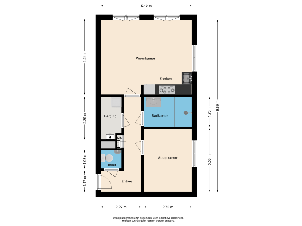 View floorplan of Tweede verdieping of Bernhardstraat 28