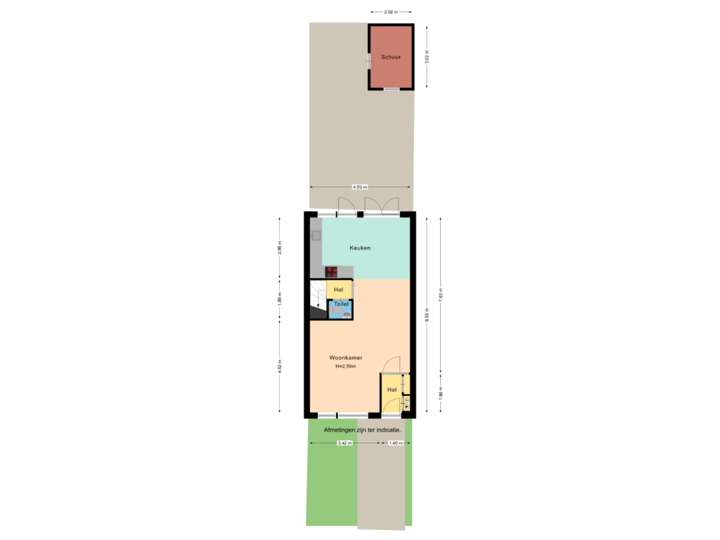 Bekijk plattegrond van Perceel van Wilhelminastraat 27