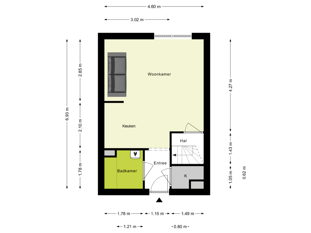 Bekijk plattegrond van Verdieping van Gruttersveld 7-268