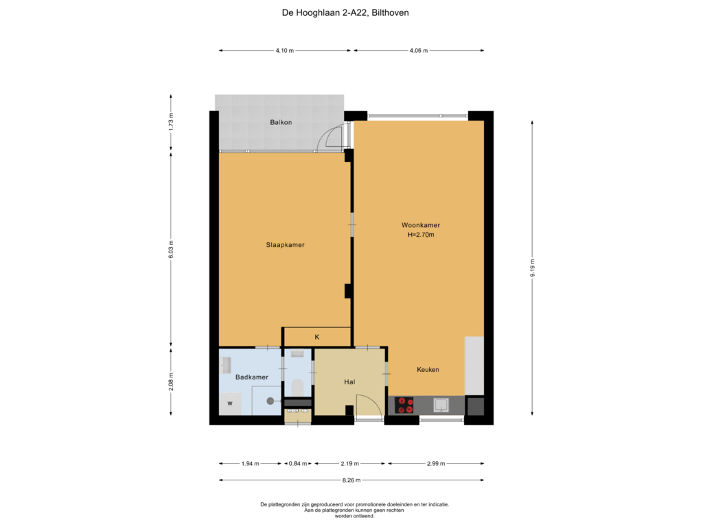 View floorplan of Verdieping of De Hooghlaan 2-A22