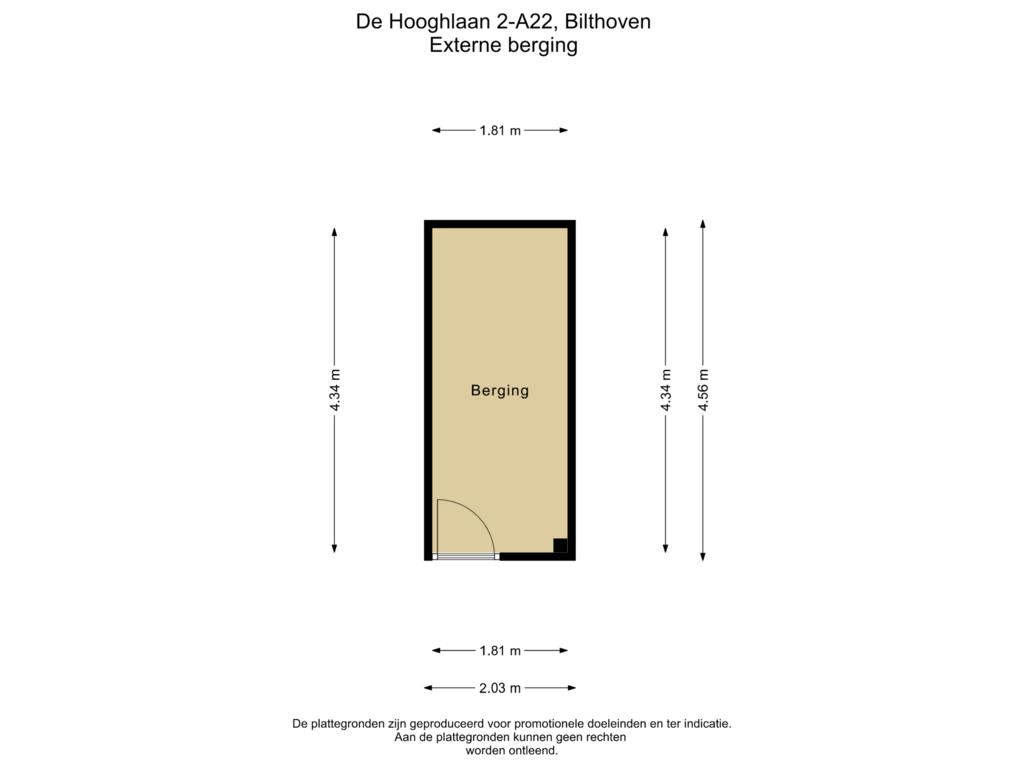 View floorplan of Externe berging of De Hooghlaan 2-A22