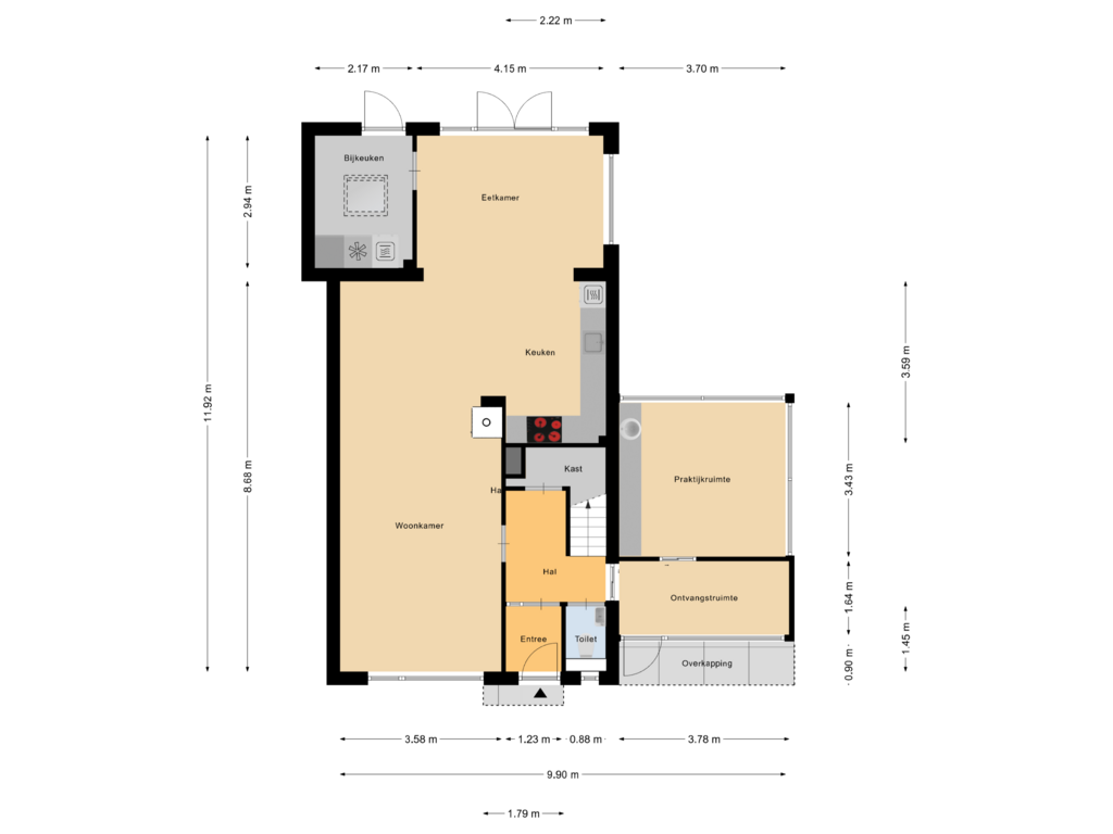 Bekijk plattegrond van Begane Grond van Henry Dunantweg 73