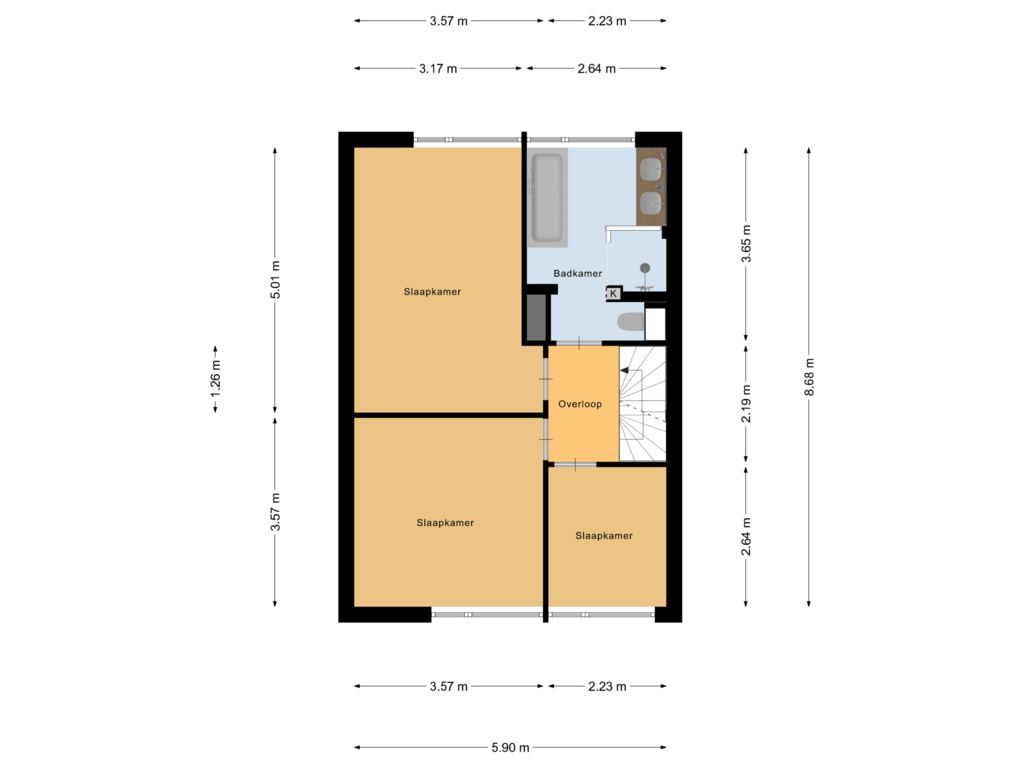 Bekijk plattegrond van Eerste Verdieping van Henry Dunantweg 73