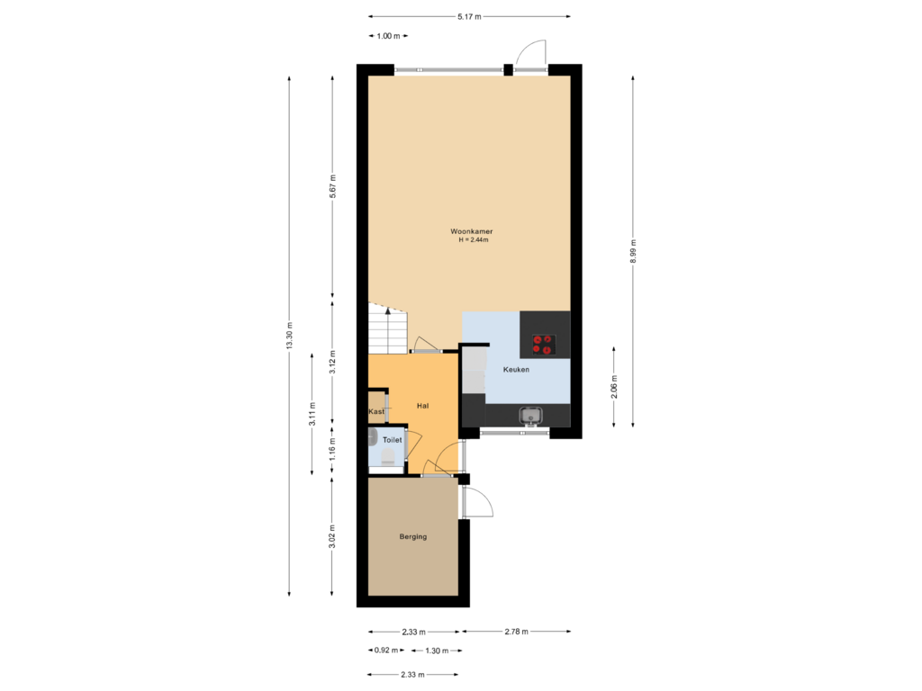 Bekijk plattegrond van Begane grond van Leermosstraat 30