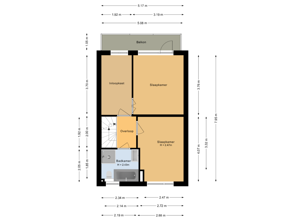 Bekijk plattegrond van Eerste verdieping van Leermosstraat 30