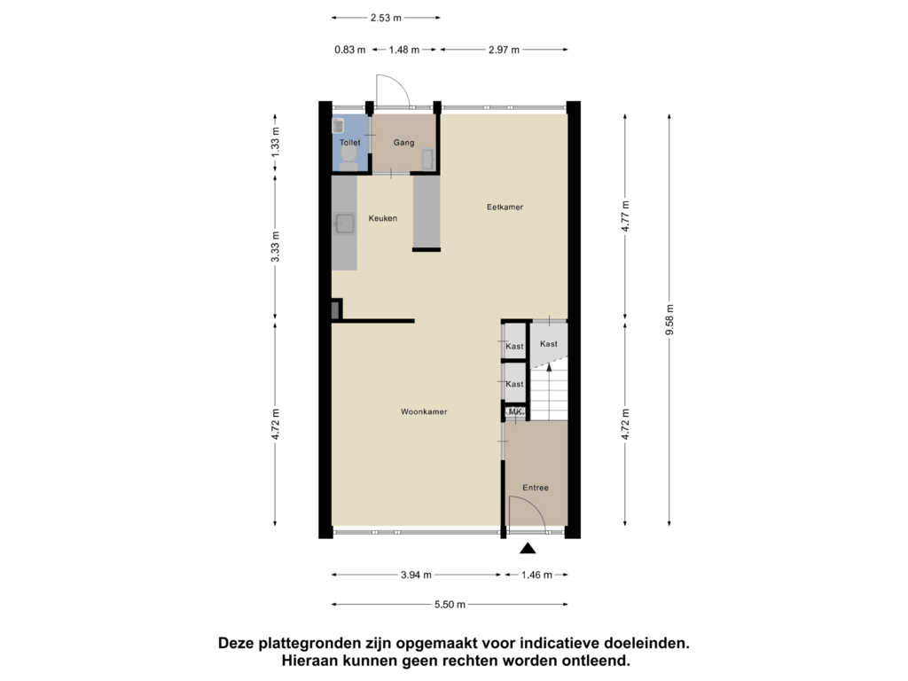 Bekijk plattegrond van Begane Grond van Zwitserlaan 32