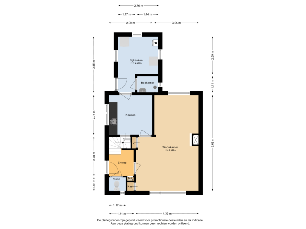 Bekijk plattegrond van Begane grond van Nieuwstraat 26