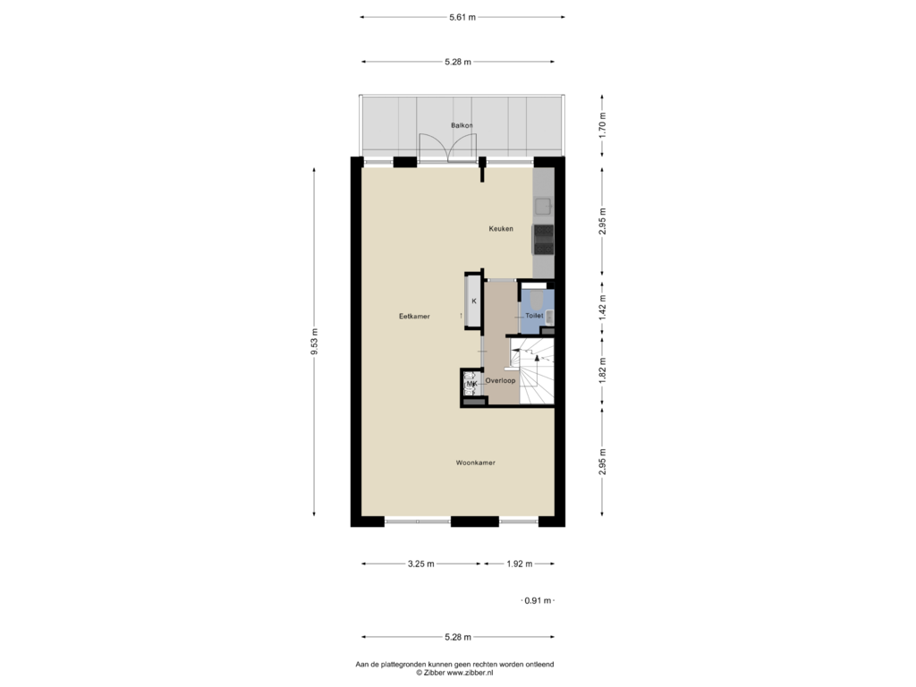 Bekijk plattegrond van Eerste Verdieping van Billitonstraat 46-A