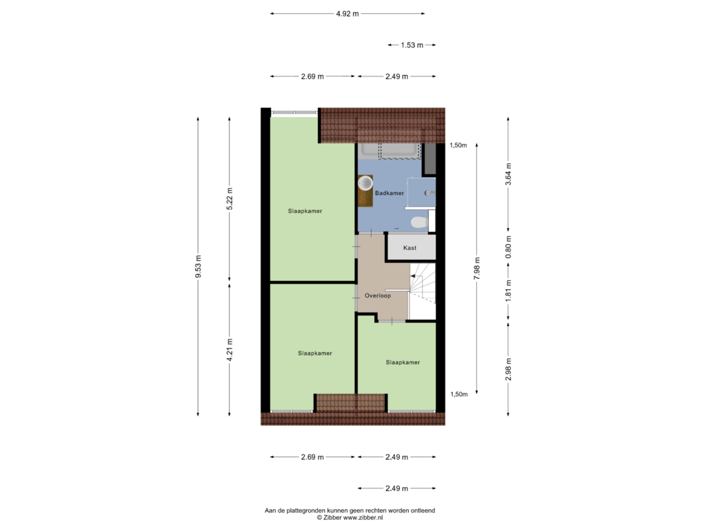 Bekijk plattegrond van Tweede Verdieping van Billitonstraat 46-A