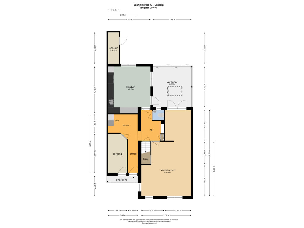 View floorplan of BEGANE GROND of Schrijnwerker 17