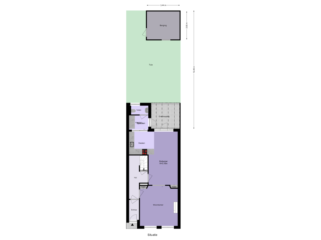 Bekijk plattegrond van Situatie van Oude Singel 162