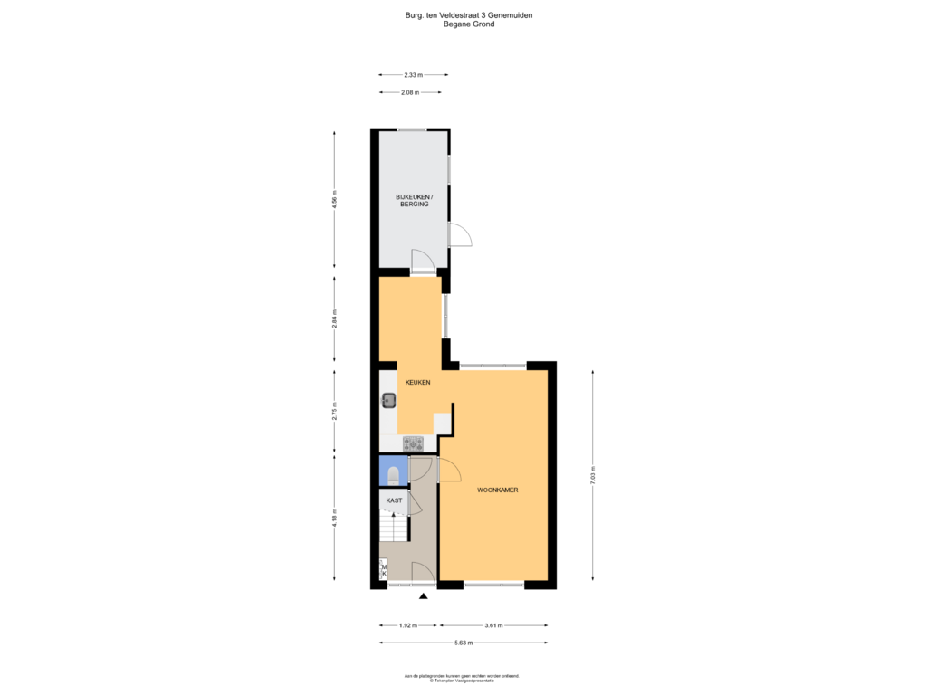 Bekijk plattegrond van Begane Grond van Burg ten Veldestr 3