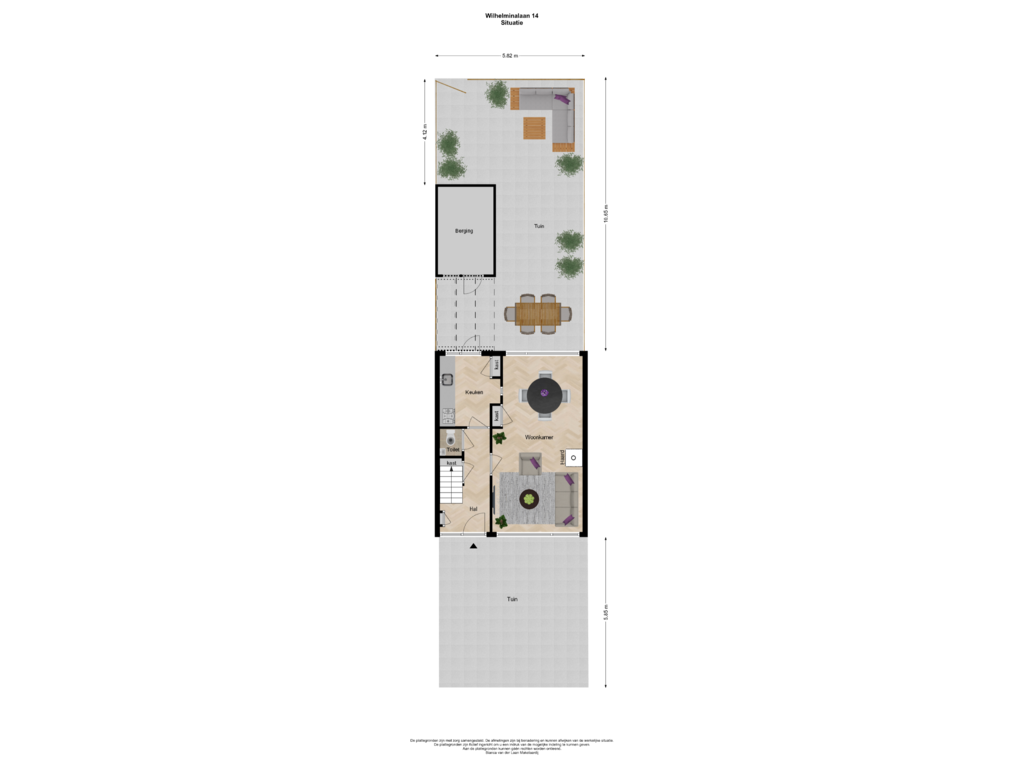 Bekijk plattegrond van Situatie van Wilhelminalaan 14