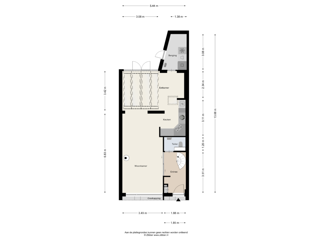 Bekijk plattegrond van Begane grond van Roerdompweg 17