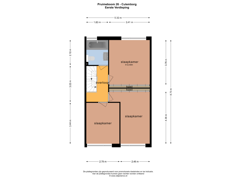 Bekijk plattegrond van EERSTE VERDIEPING van Pruimeboom 26