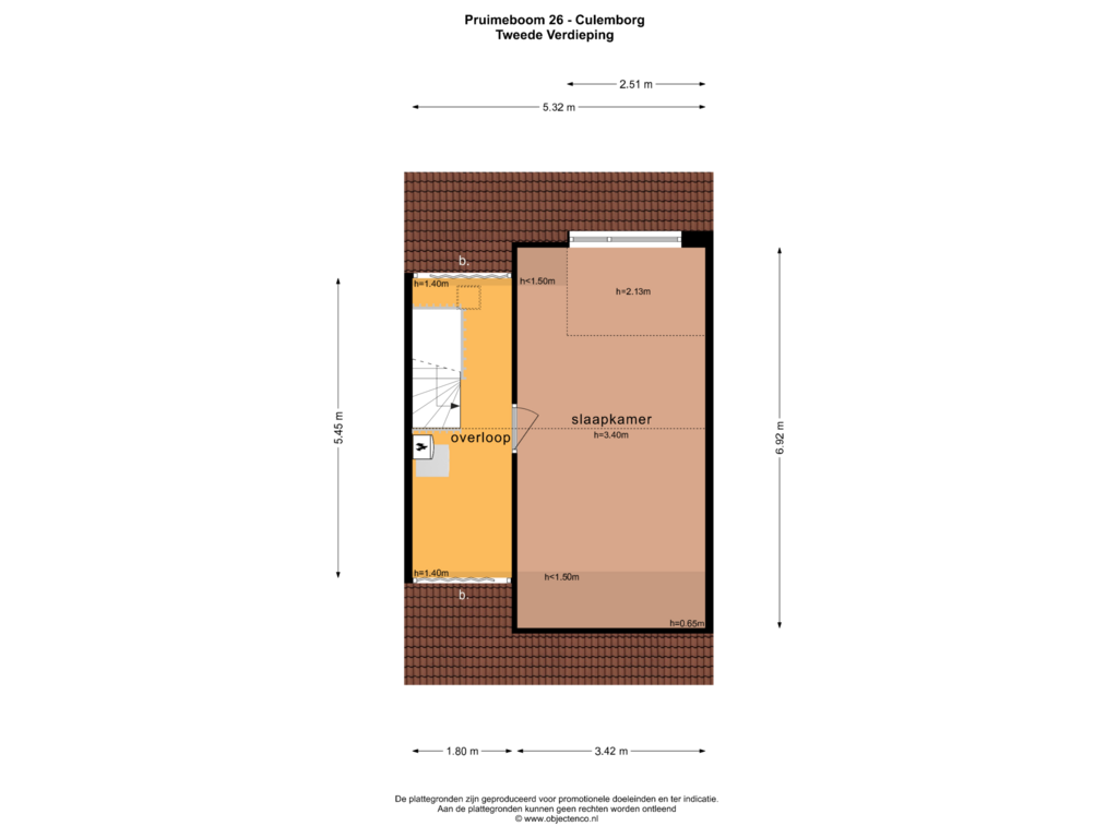 Bekijk plattegrond van TWEEDE VERDIEPING van Pruimeboom 26