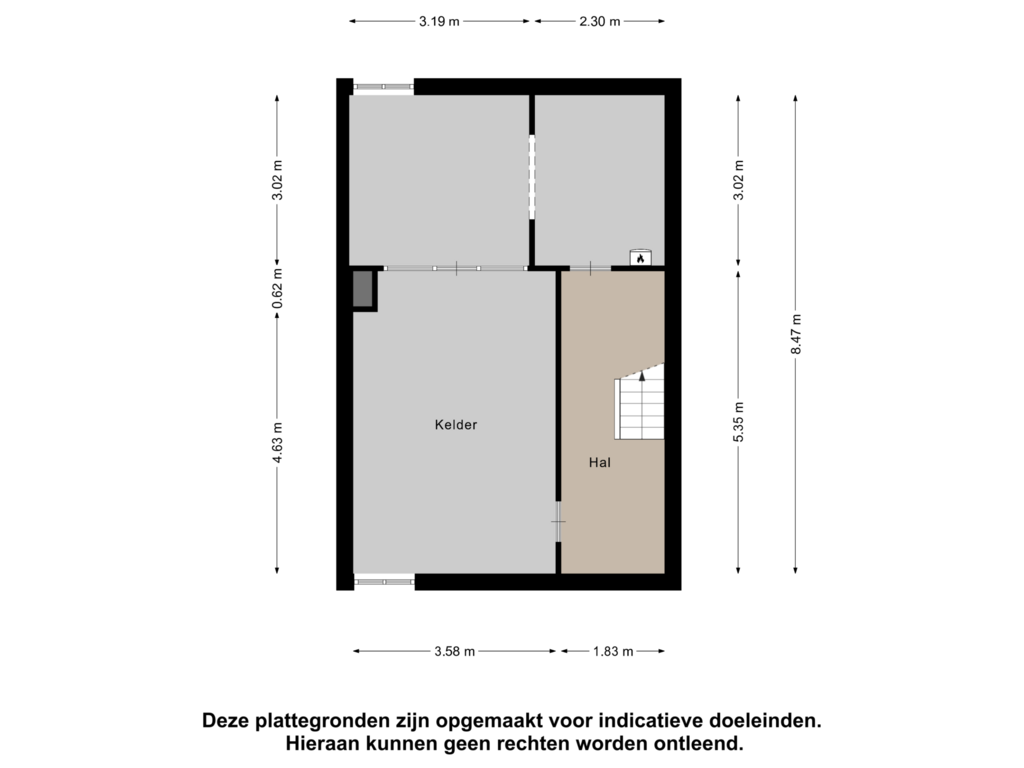 Bekijk plattegrond van Kelder van Prinsessenweg 7