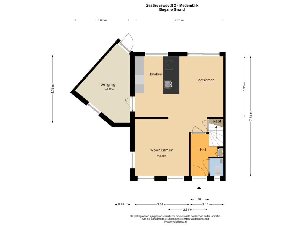 Bekijk plattegrond van BEGANE GROND van Gasthuysweydt 2