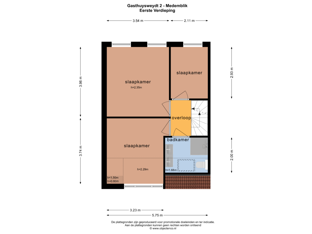 Bekijk plattegrond van EERSTE VERDIEPING van Gasthuysweydt 2