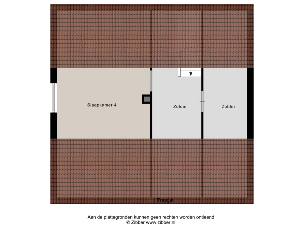 Bekijk plattegrond van Zolder van Achterstestraat 23